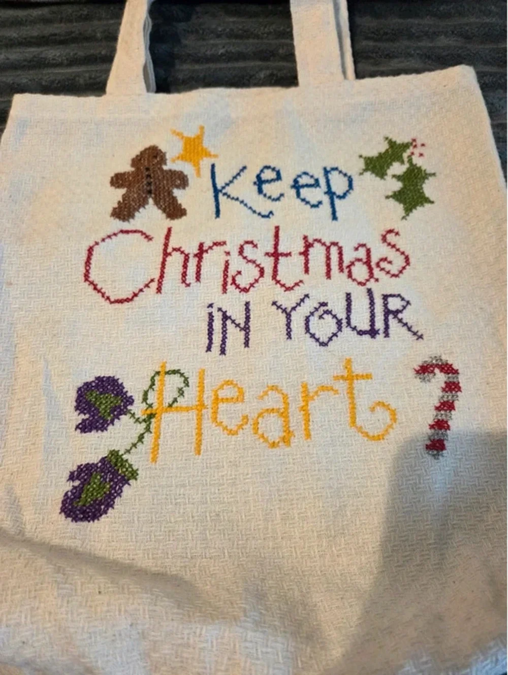 Christmas handmade tote bag